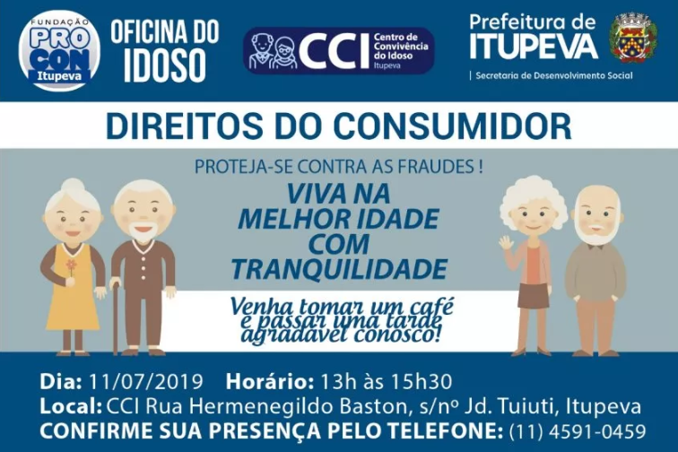 PALESTRA NO CCI DE ITUPEVA DEBATERÁ DIREITOS DO CONSUMIDOR