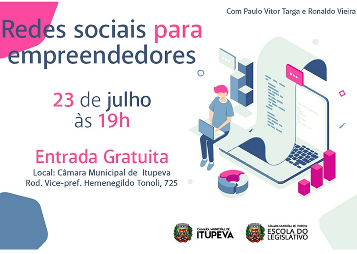 Palestra na Câmara vai falar sobre redes sociais para empreendedores