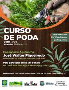 Inscrições abertas para curso de Poda em Cabreúva 