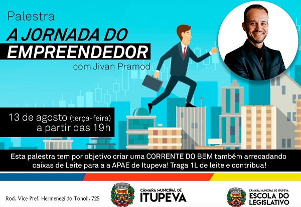 “Jornada do Empreendedor” é o tema da próxima palestra na Câmara