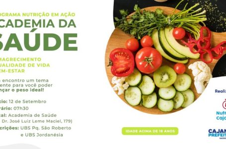 Academia da Saúde abre inscrições para o Programa Nutrição em Ação em Cajamar