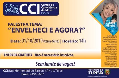 CCI promove palestra gratuita sobre o processo de envelhecimento em Itupeva