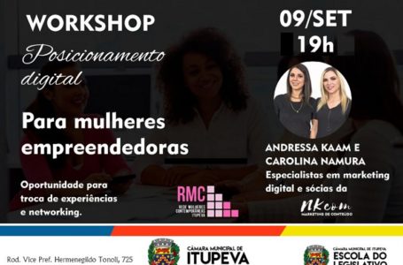 Câmara promove workshop de Posicionamento Digital para Mulheres Empreendedoras