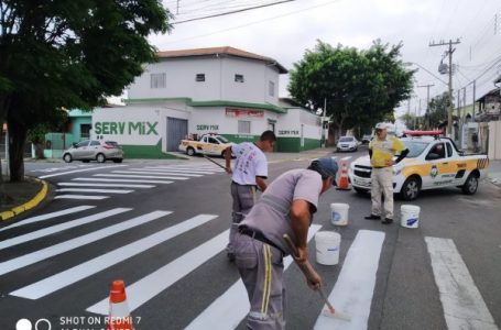 Força Tarefa da Secretaria de Mobilidade revitaliza pintura de ruas em Cabreúva
