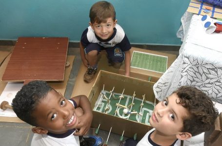 Escola expõe 200 brinquedos ‘feitos em casa’ pelas famílias em Jundiaí