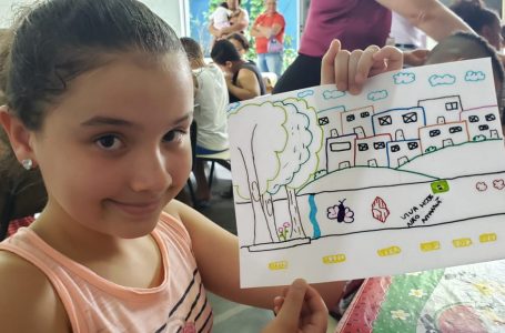 Crianças sugerem ideias para grafite no viaduto do São Camilo em Jundiaí