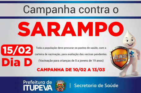 Dia D Sarampo: Unidades de Saúde funcionarão até às 17h neste sábado (15) em Itupeva