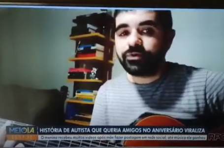 Morador de Itupeva faz vídeo para criança autista e história vai parar na televisão