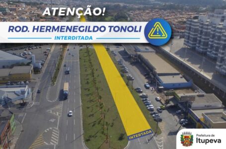 Trecho da Rodovia Vice-Prefeito Hermenegildo Tonolli será interditado no sentido Jundiaí-Itupeva para obras na rede de esgoto a partir de segunda-feira (27/07)