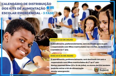 Prefeitura de Itupeva define programação para nova fase de distribuição dos kits de alimentação escolar emergencial