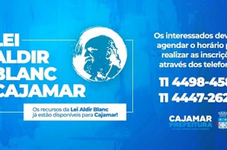 Cultura abre inscrições para disponibilizar os recursos da Lei Aldir Blanc em Cajamar
